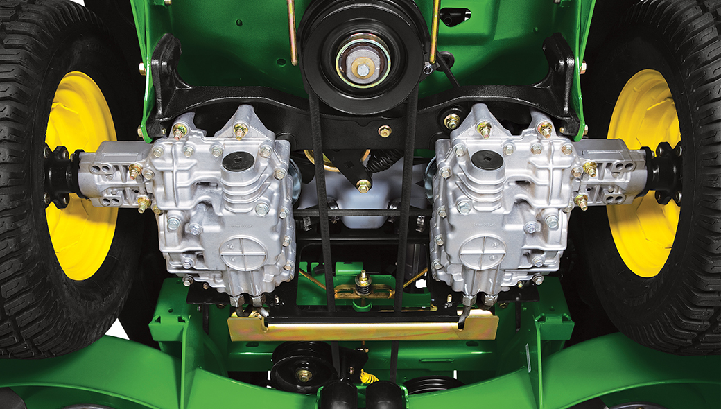 Close-up view of the Cross-Porting System on the Z950R ZTrak Zero Turn Mower